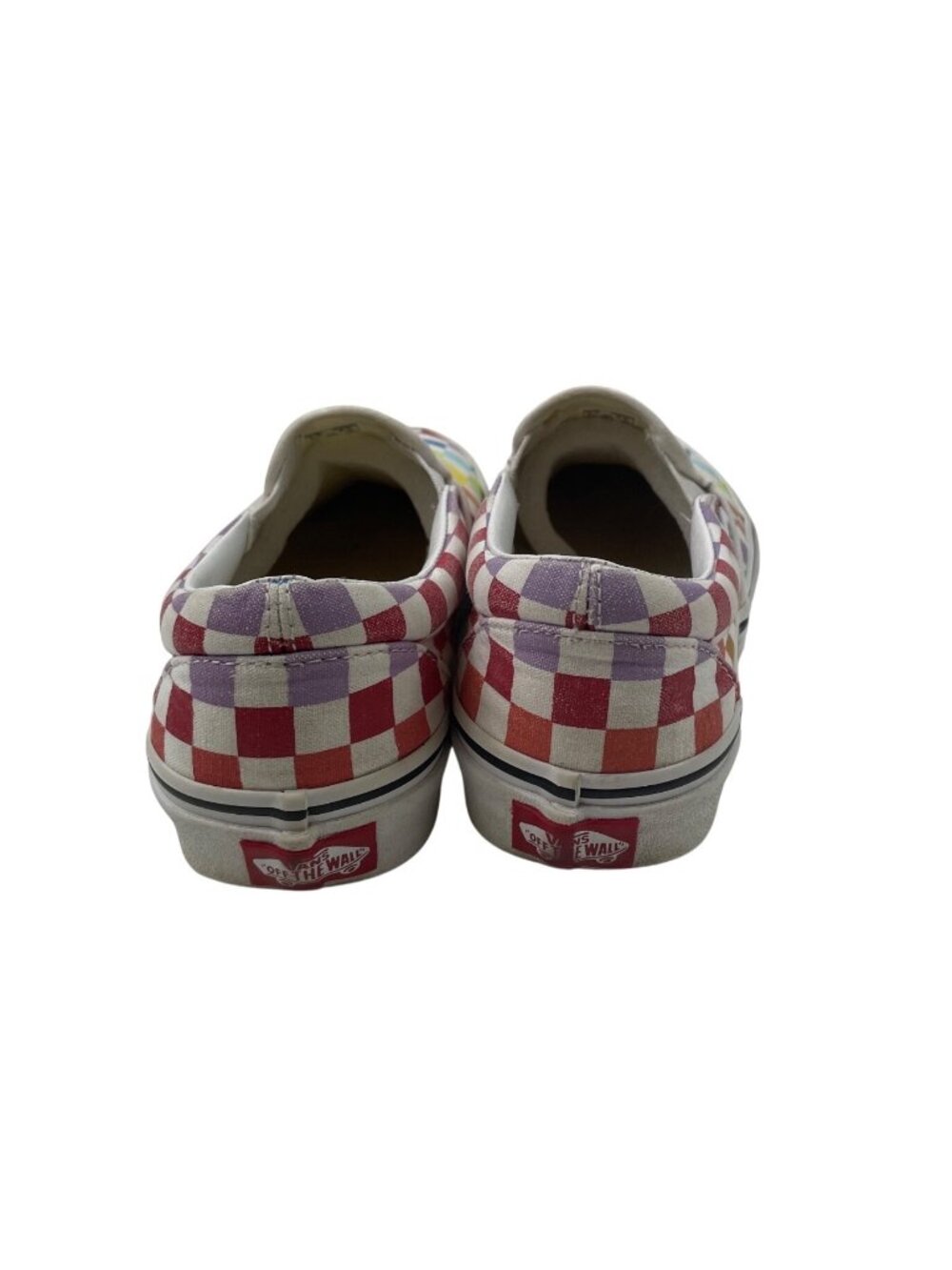 Vans Classic Slip-On Rainbow Checkerboard Sneakers Men 6.5 Women 8 Canvas Shoes - Picture 8 of 11